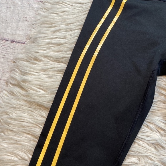 Splits59 Black Leggings with Gold Stripes - Picture 5 of 10